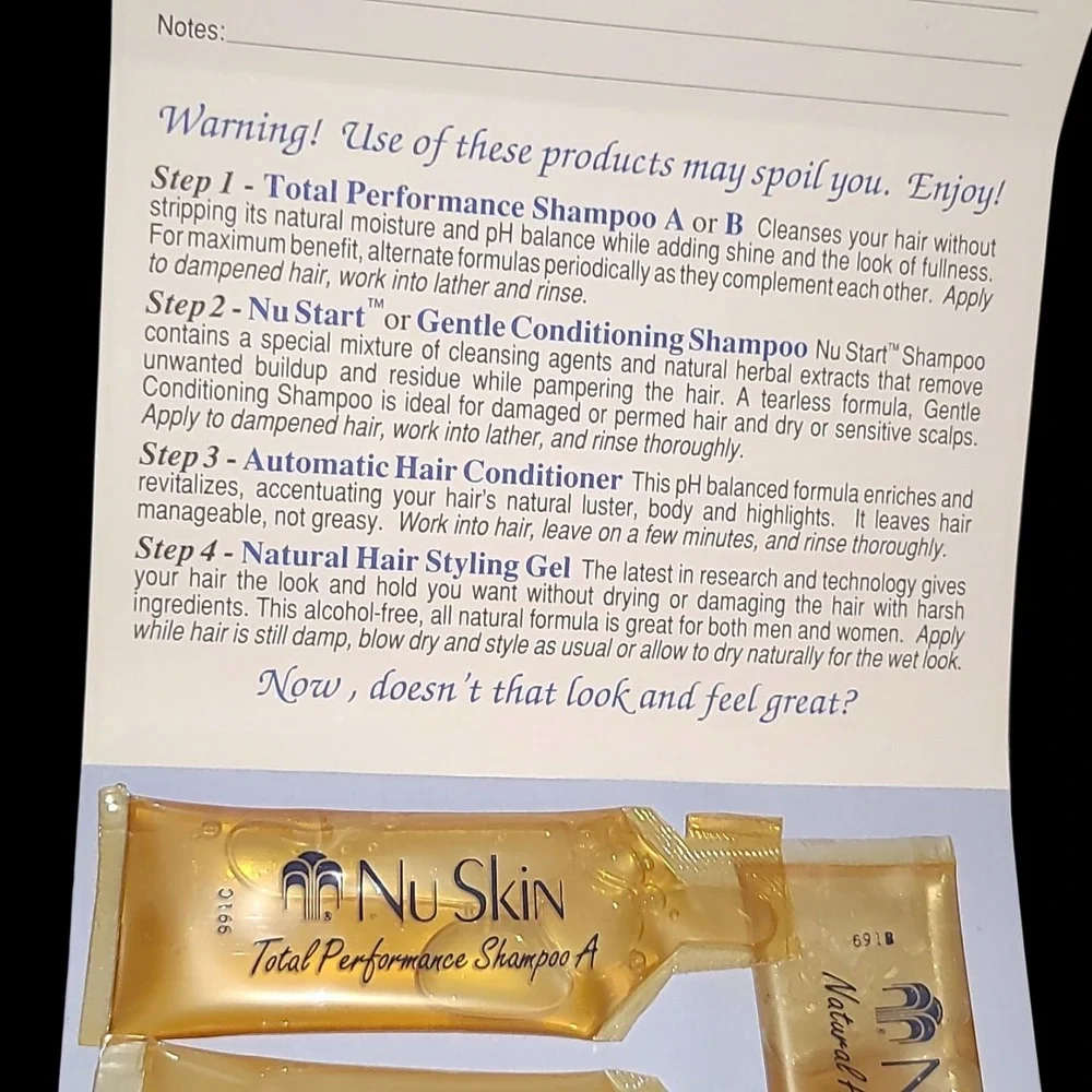 Vintage 1992‎ Nu Skin Hair Care Sample Kit NOS Rare Shampoo Conditioner Gel